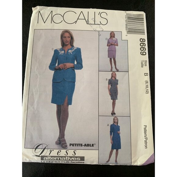 McCall's Misses Dress Coat Skirt Sewing Pattern Sz  8 - 12 8669 - Uncut - Picture 9 of 10
